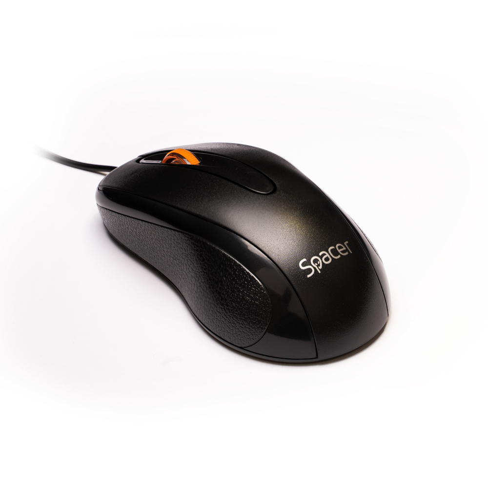 MOUSE  Spacer, PC sau NB, cu fir, USB, optic, 1000 dpi, butoane/scroll 3/1, , negru, "SPMO-F01" thumb