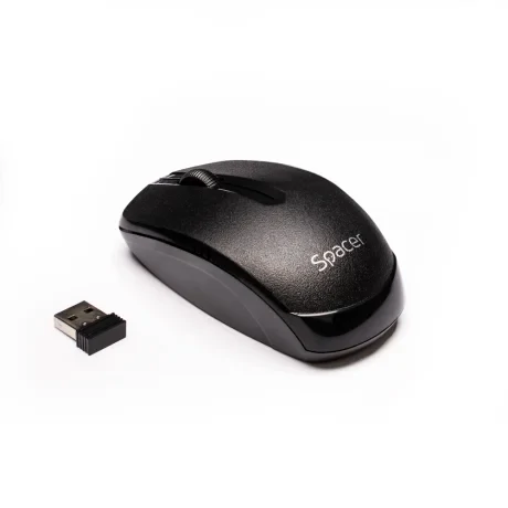 MOUSE  Spacer, PC sau NB, wireless, 2.4GHz, optic, 1000 dpi, butoane/scroll 3/1, , negru, &quot;SPMO-161&quot; (include TV 0.18lei)
