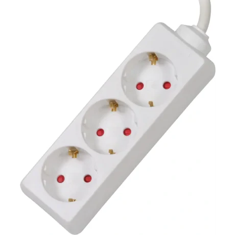 PRELUNGITOR SPACER, Schuko x 3, conectare prin Schuko (T), cablu 1.5 m, 16 A, protectie copii, protectie supratensiune, alb, &quot;PP-3-15&quot;