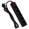 PRELUNGITOR SPACER, Schuko x 5, conectare prin Schuko (T), cablu 1.8 m, 16 A, max. 3500W, protectie supratensiune, protectie copii, negru, &quot;PP-5-18 v2&quot;