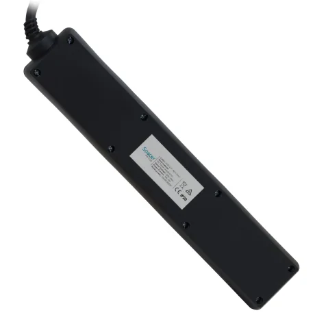 PRELUNGITOR SPACER, Schuko x 5, conectare prin Schuko (T), cablu 1.8 m, 16 A, max. 3500W, protectie supratensiune, protectie copii, negru, &quot;PP-5-18 v2&quot;