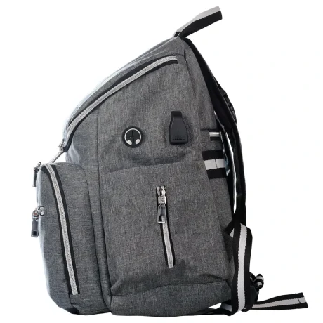 RUCSAC SPACER, 1 compartiment, buzunar frontal x 2, buzunar lateral x 2, buzunar dorsal cu fermoar, buzunar termoizolant detasabil, USB 2.0 (M)(pt. acces la Power Bank), fanta acces casti,  nylon, gri, &quot;Lady Bag&quot;,  &quot;SPB-Pumpkin&quot;