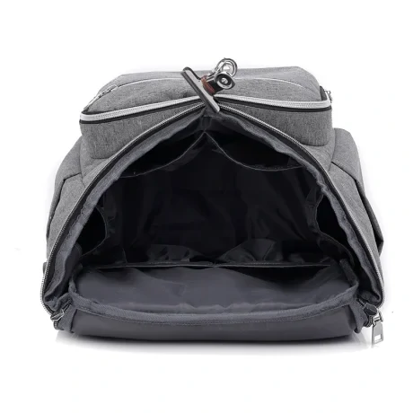 RUCSAC SPACER, 1 compartiment, buzunar frontal x 2, buzunar lateral x 2, buzunar dorsal cu fermoar, buzunar termoizolant detasabil, USB 2.0 (M)(pt. acces la Power Bank), fanta acces casti,  nylon, gri, &quot;Lady Bag&quot;,  &quot;SPB-Pumpkin&quot;