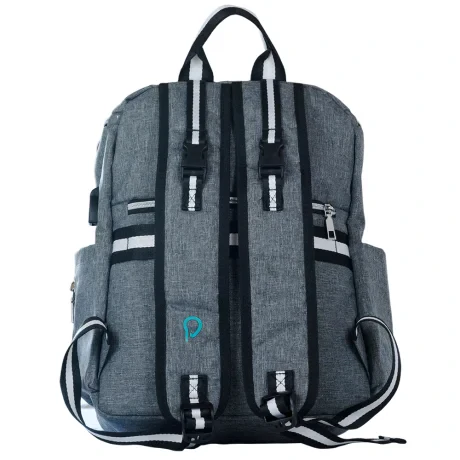 RUCSAC SPACER, 1 compartiment, buzunar frontal x 2, buzunar lateral x 2, buzunar dorsal cu fermoar, buzunar termoizolant detasabil, USB 2.0 (M)(pt. acces la Power Bank), fanta acces casti,  nylon, gri, &quot;Lady Bag&quot;,  &quot;SPB-Pumpkin&quot;