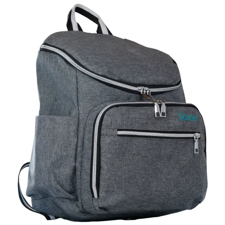 RUCSAC SPACER, 1 compartiment, buzunar frontal x 2, buzunar lateral x 2, buzunar dorsal cu fermoar, buzunar termoizolant detasabil, USB 2.0 (M)(pt. acces la Power Bank), fanta acces casti,  nylon, gri, &quot;Lady Bag&quot;,  &quot;SPB-Pumpkin&quot;