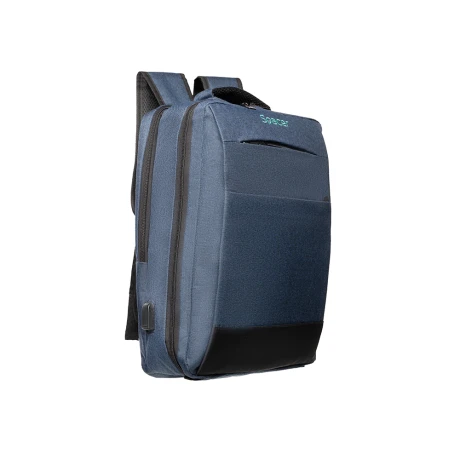 RUCSAC SPACER NEW YORK BLUE, pt. notebook de max. 17&quot;,2 compartimente, buzunar frontal, compartiment travel, troler strap, waterproof,  poliester, albastru, &quot; NEW-YORK-BL&quot;, 45506981 &quot;SPBP-NEW-YORK-BL&quot;