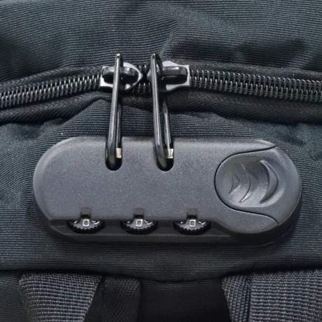 RUCSAC SPACER, pt. notebook de max. 15.6&quot;, 2 compartimente, buzunar frontal, buzunar lateral x 2, blocare fermoar, USB 2.0 (M)(pt. acces la Power Bank), Jack 3.5 mm (pt. acces la casti), waterproof,  poliester, negru, &quot;Duke&quot;,  &quot;SPB-DUKE-BLACK&quot;