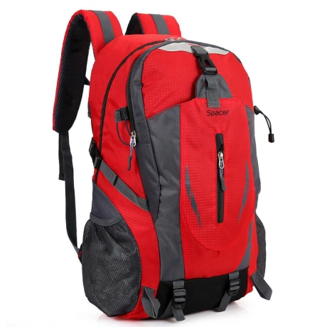 RUCSAC SPACER, pt. notebook de max. 15.6&quot;, 2 compartimente, buzunar frontal x 2, buzunar lateral x 2,  nylon, rosu/gri, &quot;Rio&quot;,  &quot;SPB-RIO-RED&quot;