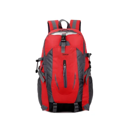 RUCSAC SPACER, pt. notebook de max. 15.6&quot;, 2 compartimente, buzunar frontal x 2, buzunar lateral x 2,  nylon, rosu/gri, &quot;Rio&quot;,  &quot;SPB-RIO-RED&quot;