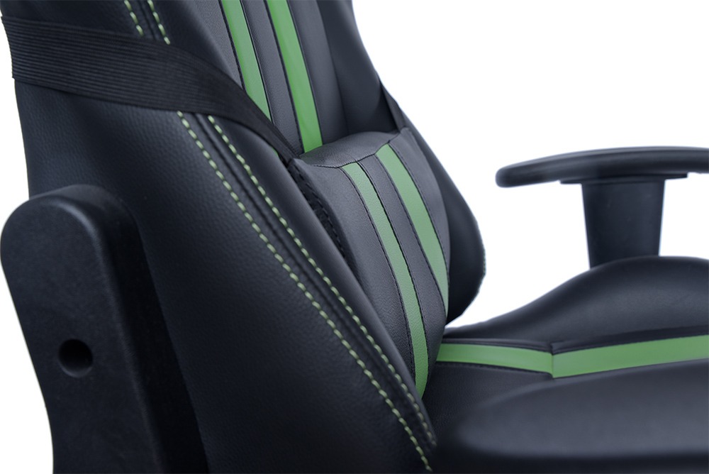 SCAUN GAMING SPACER imitatie piele, black & green, brate ajustabile, greutate max. 120kg, dimensiuni 69.5*77.5*126~132cm "SPCH-TRINITY-GRN"/45505852 thumb