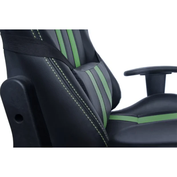 SCAUN GAMING SPACER imitatie piele, black &amp; green, brate ajustabile, greutate max. 120kg, dimensiuni 69.5*77.5*126~132cm &quot;SPCH-TRINITY-GRN&quot;/45505852