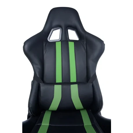 SCAUN GAMING SPACER imitatie piele, black &amp; green, brate ajustabile, greutate max. 120kg, dimensiuni 69.5*77.5*126~132cm &quot;SPCH-TRINITY-GRN&quot;/45505852