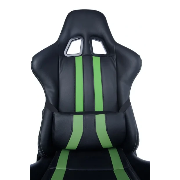 SCAUN GAMING SPACER imitatie piele, black &amp; green, brate ajustabile, greutate max. 120kg, dimensiuni 69.5*77.5*126~132cm &quot;SPCH-TRINITY-GRN&quot;/45505852