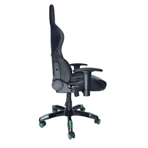 SCAUN GAMING SPACER imitatie piele, black &amp; green, brate ajustabile, greutate max. 120kg, dimensiuni 69.5*77.5*126~132cm &quot;SPCH-TRINITY-GRN&quot;/45505852
