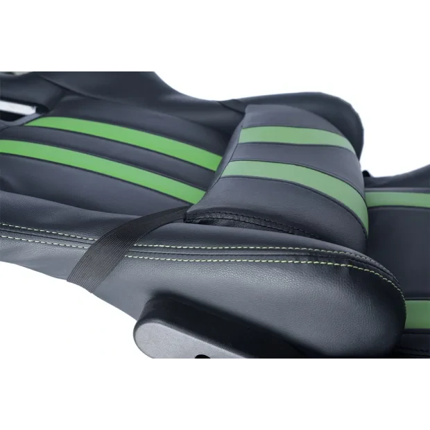 SCAUN GAMING SPACER imitatie piele, black &amp; green, brate ajustabile, greutate max. 120kg, dimensiuni 69.5*77.5*126~132cm &quot;SPCH-TRINITY-GRN&quot;/45505852