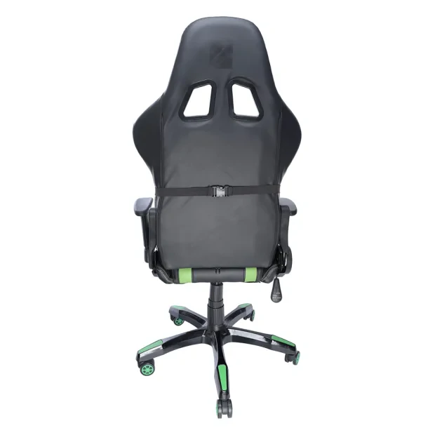 SCAUN GAMING SPACER imitatie piele, black &amp; green, brate ajustabile, greutate max. 120kg, dimensiuni 69.5*77.5*126~132cm &quot;SPCH-TRINITY-GRN&quot;/45505852