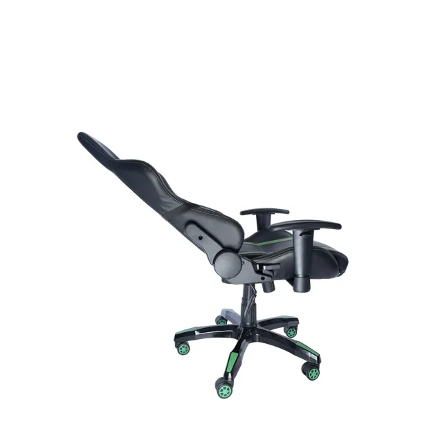 SCAUN GAMING SPACER imitatie piele, black &amp; green, brate ajustabile, greutate max. 120kg, dimensiuni 69.5*77.5*126~132cm &quot;SPCH-TRINITY-GRN&quot;/45505852