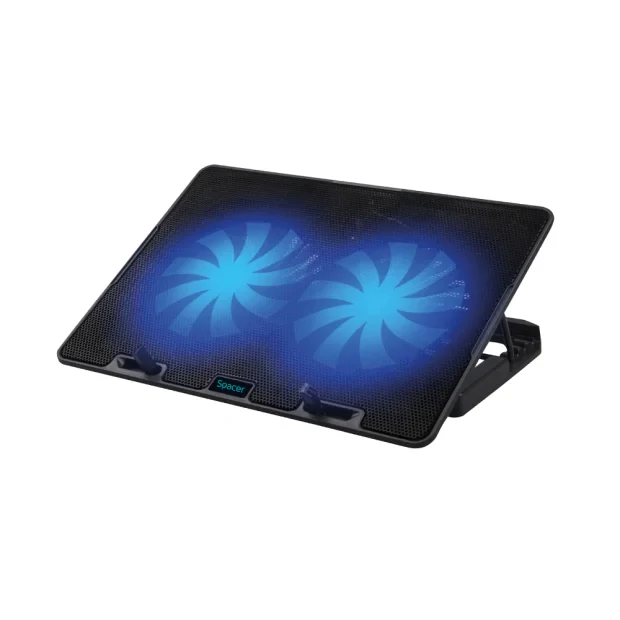 STAND SPACER notebook 17&quot; -Gaming-2F,sita metal, 2xfan 14cm cu turatie reglabila intre 800 si 1200rpm, Ajustabil pe inaltime 5 trepte, Airflow 63cfm,  black, Nivel zgomot 20dBA, Include TV 0.8ron, &quot;SPNS-Gaming-2F&quot;