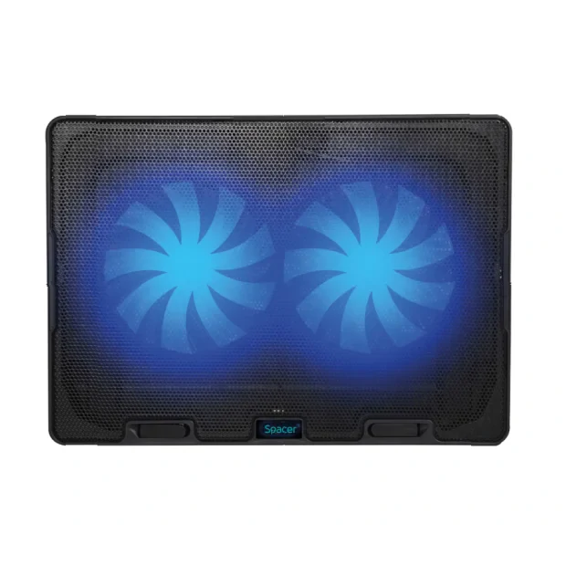 STAND SPACER notebook 17&quot; -Gaming-2F,sita metal, 2xfan 14cm cu turatie reglabila intre 800 si 1200rpm, Ajustabil pe inaltime 5 trepte, Airflow 63cfm,  black, Nivel zgomot 20dBA, Include TV 0.8ron, &quot;SPNS-Gaming-2F&quot;