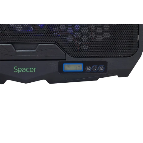 STAND SPACER notebook Gaming 17&quot;,sita metal,Airflow: 72CFM, 2xfan 12.5cm, 2xfan 7cm cu led albastru, black, &quot;SPS-Gaming&quot;