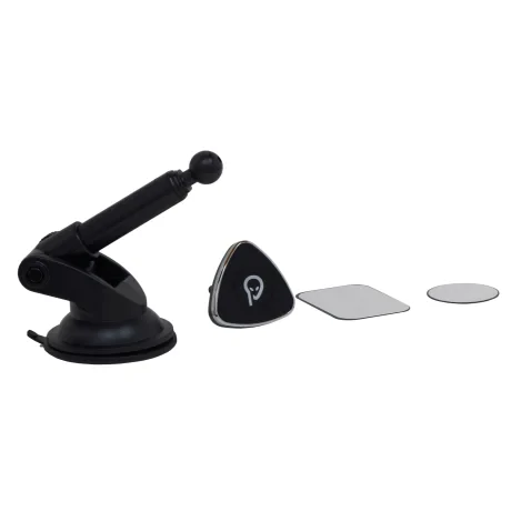 SUPORT auto magnetic SPACER pt. SmartPhone, fixare in bord sau pe parbriz prin Ventuza, Magnetic, 4 SuperMagneti N50, Brat Telescopic,rotire 360 grade, negru, &quot;SPCH-MAG-VNTZ&quot;