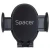 SUPORT auto SPACER pt. SmartPhone, fixare in ventilatie prin CLIPS, prindere laterala, rotire 360 grade, negru, &quot;SPCH-GRV-CLIPS&quot;