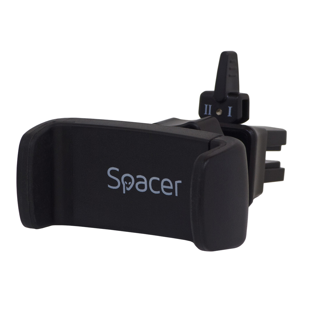 SUPORT auto SPACER pt. SmartPhone, fixare in ventilatie prin CLIPS, Prindere prin Arc, rotire 360 grade, negru, "SPCH-ARC-CLIPS" thumb