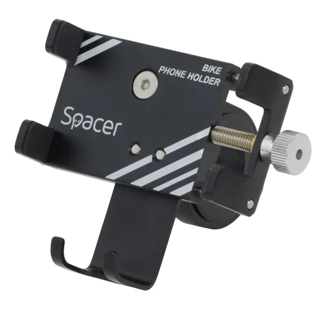 SUPORT Bicicleta SPACER pt. SmartPhone, fixare de ghidon, Metalic, black, cheie de montare,  &quot;SPBH-METAL-BK&quot;