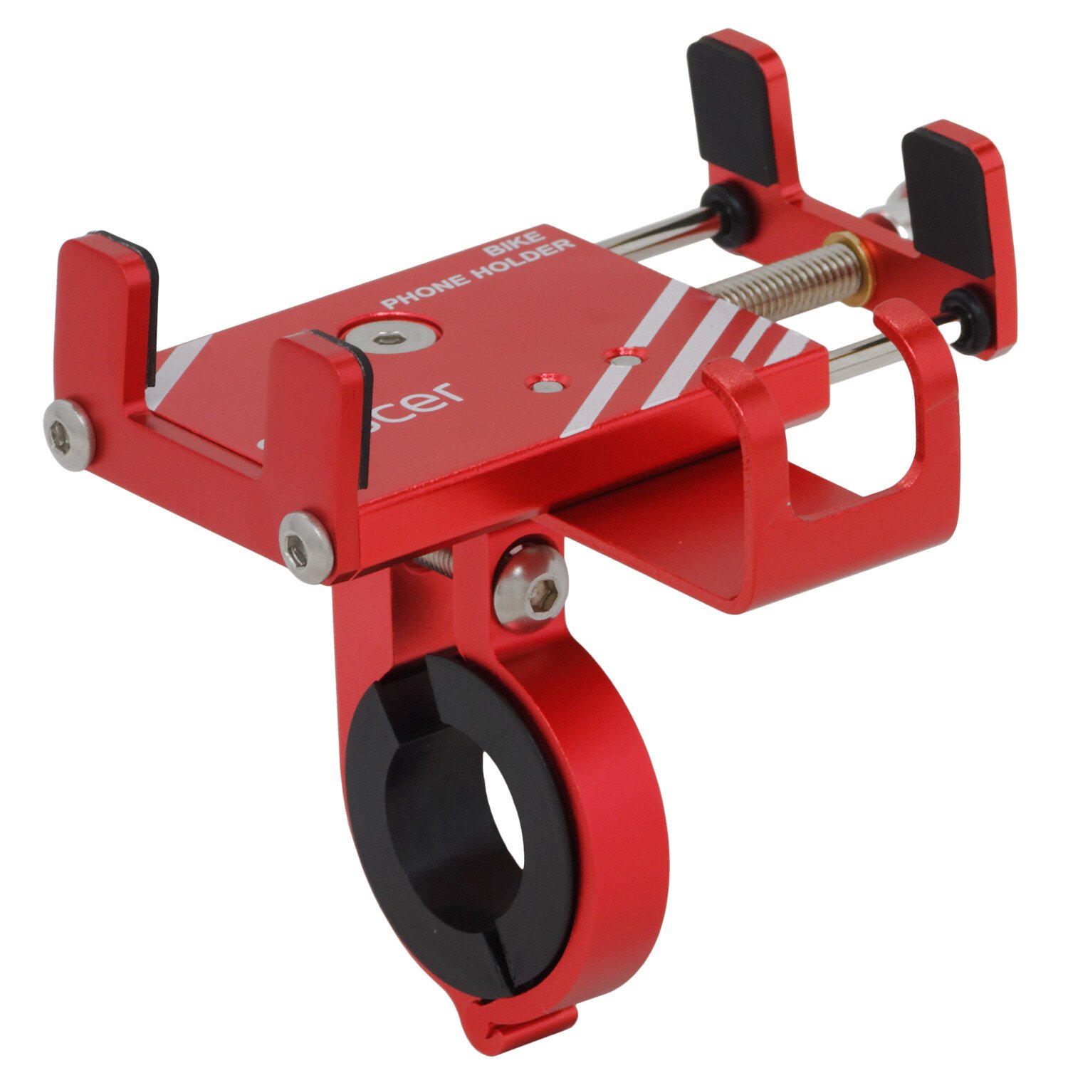 SUPORT Bicicleta SPACER pt. SmartPhone, fixare de ghidon, Metalic, rosu, cheie de montare,  "SPBH-METAL-RED" thumb