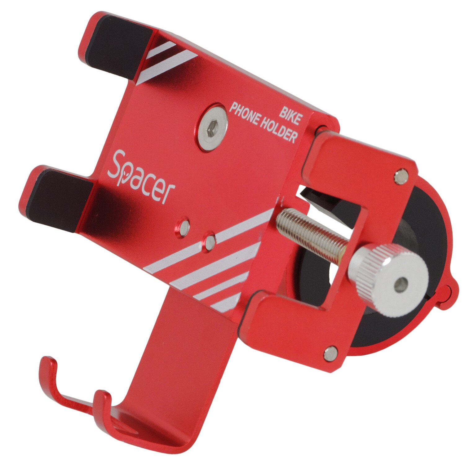 SUPORT Bicicleta SPACER pt. SmartPhone, fixare de ghidon, Metalic, rosu, cheie de montare,  "SPBH-METAL-RED" thumb