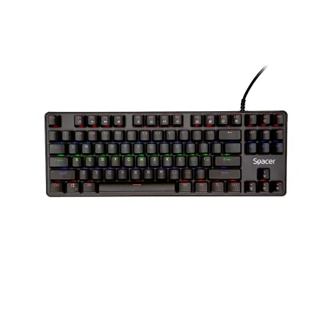 TASTATURA MECANICA SPACER USB IMMORTAL, switch-uri mecanice albastre, 50 mil. apasari, 87 taste, anti-ghosting 28 taste, anti-spill, black, &quot;SPKB-MK-IMMORTAL&quot;   (include TV 0.8lei)