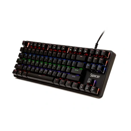TASTATURA MECANICA SPACER USB IMMORTAL, switch-uri mecanice albastre, 50 mil. apasari, 87 taste, anti-ghosting 28 taste, anti-spill, black, &quot;SPKB-MK-IMMORTAL&quot;   (include TV 0.8lei)