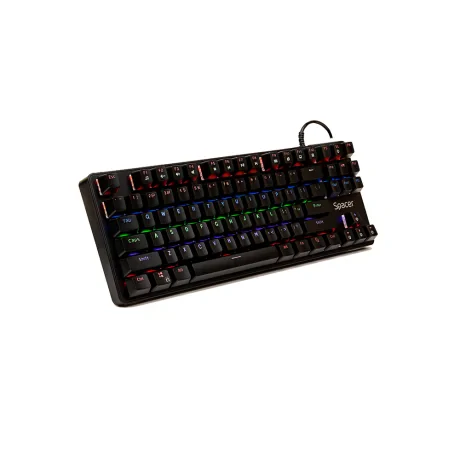 TASTATURA MECANICA SPACER USB IMMORTAL, switch-uri mecanice albastre, 50 mil. apasari, 87 taste, anti-ghosting 28 taste, anti-spill, black, &quot;SPKB-MK-IMMORTAL&quot;   (include TV 0.8lei)
