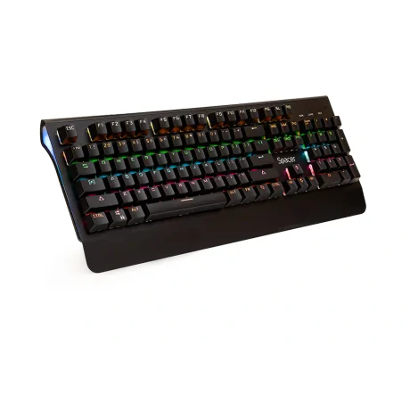 TASTATURA MECANICA SPACER USB, switch-uri mecanice albastre, 50 mil. apasari, 104 taste, anti-ghosting 26 taste, anti-spill, palm rest metalic, black, &quot;SPKB-MK-01&quot;