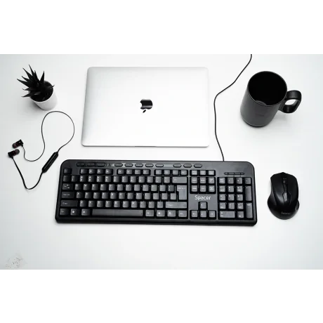 TASTATURA SPACER USB, multimedia, 104 taste + 11 taste multimedia, anti-spill, black, &quot;SPKB-169&quot; 45504123