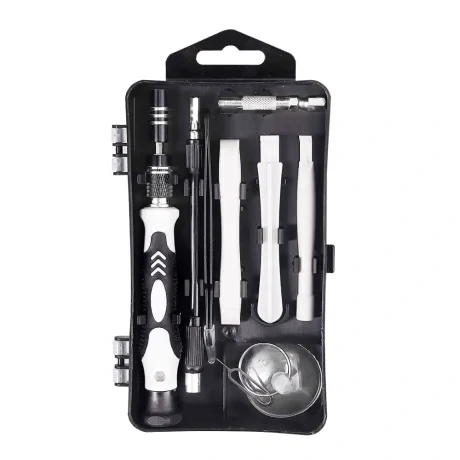 TRUSA REPARATII smartphone, SPACER, functii: insurubare si reparat, 122 produse: 101 capete de surubelnita, surubelnita clasica, penseta si clipsuri deschidere telefon "SPRT-PHONE-122"