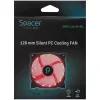 VENTILATOR SPACER PC Silent 120x120x25 mm,  RED light, Hydraulic Bearing, 34CFM, conector 3-pin &quot;SPFC-120-3P-RD&quot;