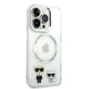 Husa Cover Karl Lagerfeld Magsafe With Ring Karl&amp;Choupette Bodies LOGO pentru iPhone 14 Pro Transparent