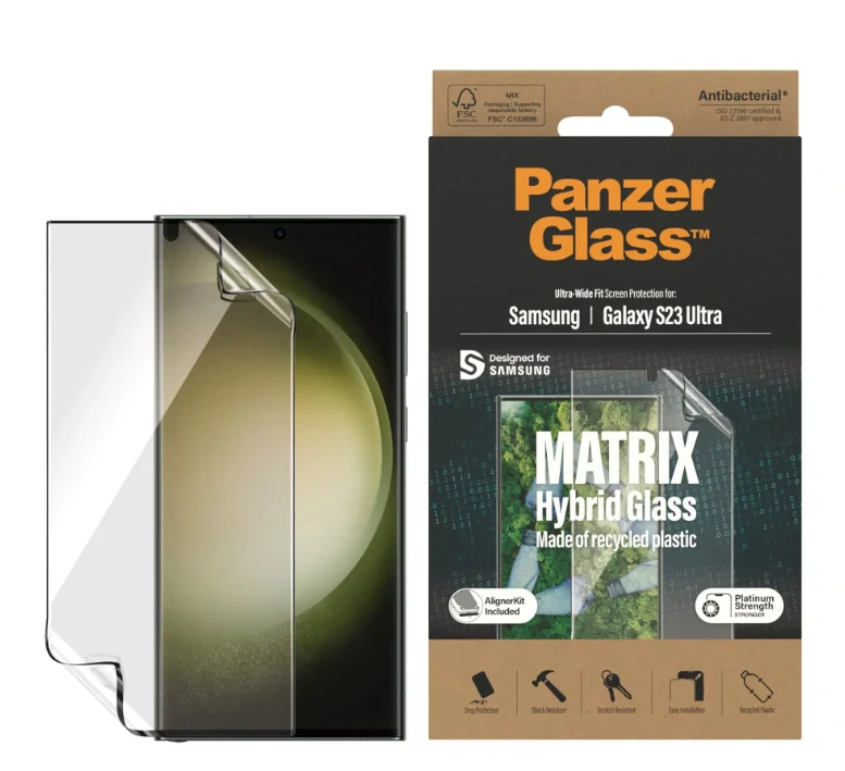 Folie Hybrid Glass Panzer Glass Matrix cu aplicator pentru Samsung Galaxy S22 Ultra/S23 Ultra Transparent thumb