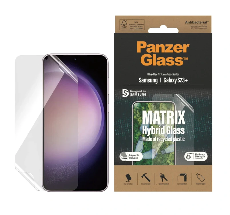 Folie Hybrid Glass Panzer Glass Matrix cu aplicator pentru Samsung Galaxy S22 Plus/S23 Plus Transparent thumb