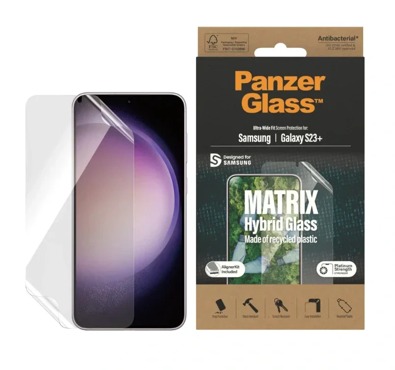 Folie Hybrid Glass Panzer Glass Matrix cu aplicator pentru Samsung Galaxy S22 Plus/S23 Plus Transparent