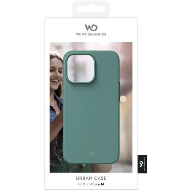 Husa Cover Silicon White Diamonds Urban Case pentru iPhone 14 Verde