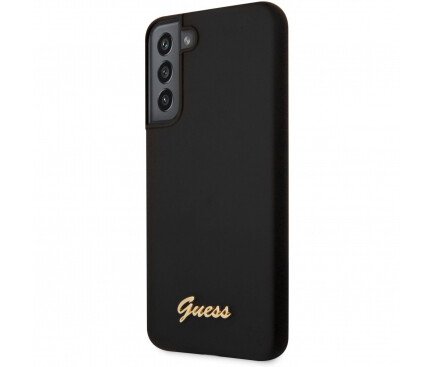 Husa Cover Guess Silicone Vintage Gold Logo pentru Samsung Galaxy S23 Black thumb