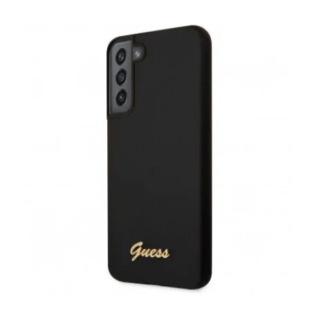 Husa Cover Guess Silicone Vintage Gold Logo pentru Samsung Galaxy S23 Black
