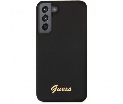 Husa Cover Guess Silicone Vintage Gold Logo pentru Samsung Galaxy S23 Black thumb