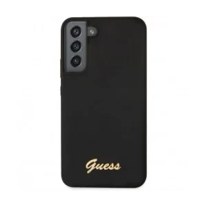 Husa Cover Guess Silicone Vintage Gold Logo pentru Samsung Galaxy S23 Black
