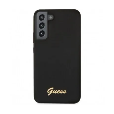 Husa Cover Guess Silicone Vintage Gold Logo pentru Samsung Galaxy S23 Black