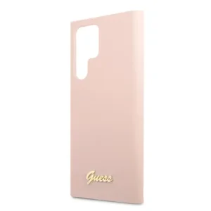 Husa Cover Guess Silicone Metal Logo pentru Samsung Galaxy S23 Ultra Pink