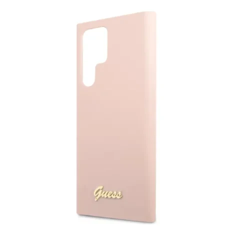 Husa Cover Guess Silicone Metal Logo pentru Samsung Galaxy S23 Ultra Pink