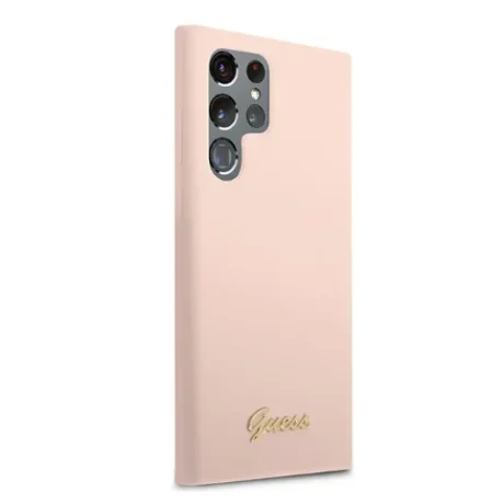 Husa Cover Guess Silicone Metal Logo pentru Samsung Galaxy S23 Ultra Pink